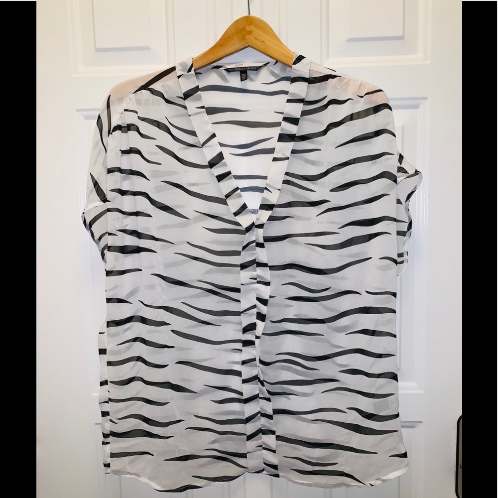 Victoria Secrets L sheer zebra top